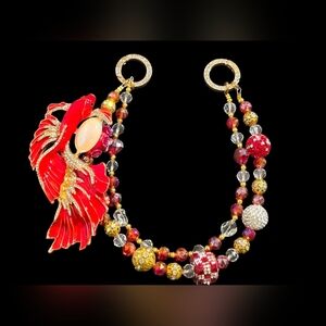 Elegant Red and Gold Koi Fish Bag Charm